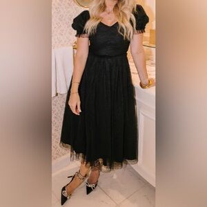 IVY CITY Co Black Dress Womens M / L the Gala Dress Tulle Wedding Cocktail